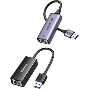 imageUGREEN USB to Ethernet Adapter 1000Mbps Ethernet Adapter with USB 30 Bundle with UGREEN 25Gb USB to Ethernet Adapter Ethernet to USB Adapter for Laptop Aluminum