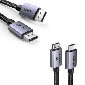 imageUGREEN VESA Certified 8K60Hz DP 14 66FT Bundle with HDMI 21 Cables Supports 4K240Hz 324Gbps 48Gbps High Speed for PC Laptop Monitor TV