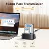 imageUGREEN DualBay Hard Drive Docking Station for 25 amp 35 SSD HDD Up to 48TB  USB C 30 to SATA IIIIII Hard Drive Enclosure Reader with Offline Clone and Duplicator Function Tool Free Installation