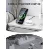imageUGREEN 25W Magnetic Wireless Charger Stand Qi22 Certified MagSafe Compatible 2 in 1 Charging Station for iPhone 17 16 15 and AirPods Pro Pixel Office Desk Accessories BlackWhite