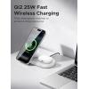 imageUGREEN 25W Magnetic Wireless Charger Stand Qi22 Certified MagSafe Compatible 2 in 1 Charging Station for iPhone 17 16 15 and AirPods Pro Pixel Office Desk Accessories BlackWhite