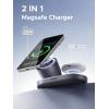 imageUGREEN 25W Magnetic Wireless Charger Stand Qi22 Certified MagSafe Compatible 2 in 1 Charging Station for iPhone 17 16 15 and AirPods Pro Pixel Office Desk Accessories BlackBlack