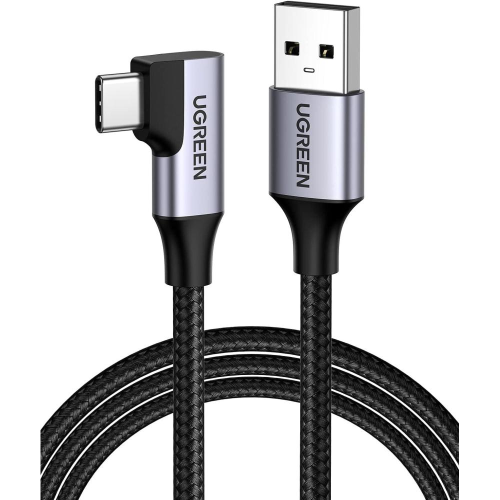 imageUGREEN USB to USB C Cable 30 Fast Charging 5Gbps USB A to USB C Cable Right Angle Nylon Braided Type C Cord Compatible with iPhone 1515 Plus15 Pro Galaxy S24S23S10S10 Pixel 87 33FT