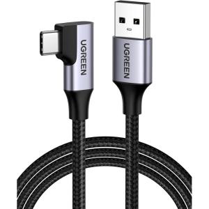 imageUGREEN USB to USB C Cable 30 Fast Charging 5Gbps USB A to USB C Cable Right Angle Nylon Braided Type C Cord Compatible with iPhone 1515 Plus15 Pro Galaxy S24S23S10S10 Pixel 87 33FT