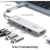 imageUGREEN USB C Hub 5in1 Revodok Slim Portable USBC Adapter with 100W PD Charging 4K60Hz HDMI 10Gbps USB 32 Data Ports LockScreen Button amp Cable Clip for MacBook AirPro iPad Laptops