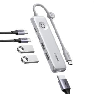 imageUGREEN USB C Hub 5in1 Revodok Slim Portable USBC Adapter with 100W PD Charging 4K60Hz HDMI 10Gbps USB 32 Data Ports LockScreen Button amp Cable Clip for MacBook AirPro iPad Laptops