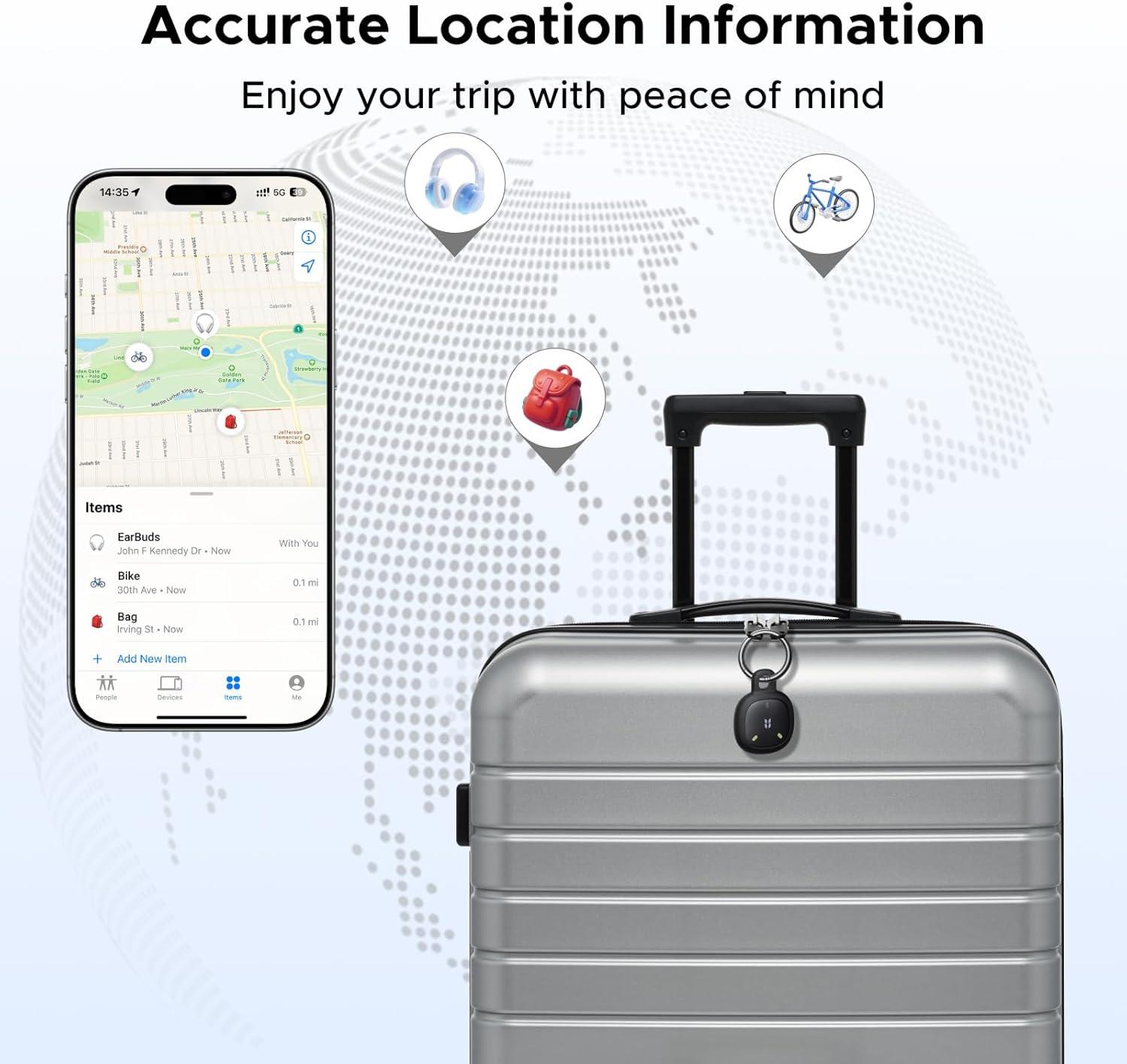 imageUGREEN FineTrack Mini2 Air Tracker Tags iOS Only 4 PackBluetooth Tracker Compatible with Apple Find My57 Year Battery Life Item Finder Smart Tag for KeysLuggage