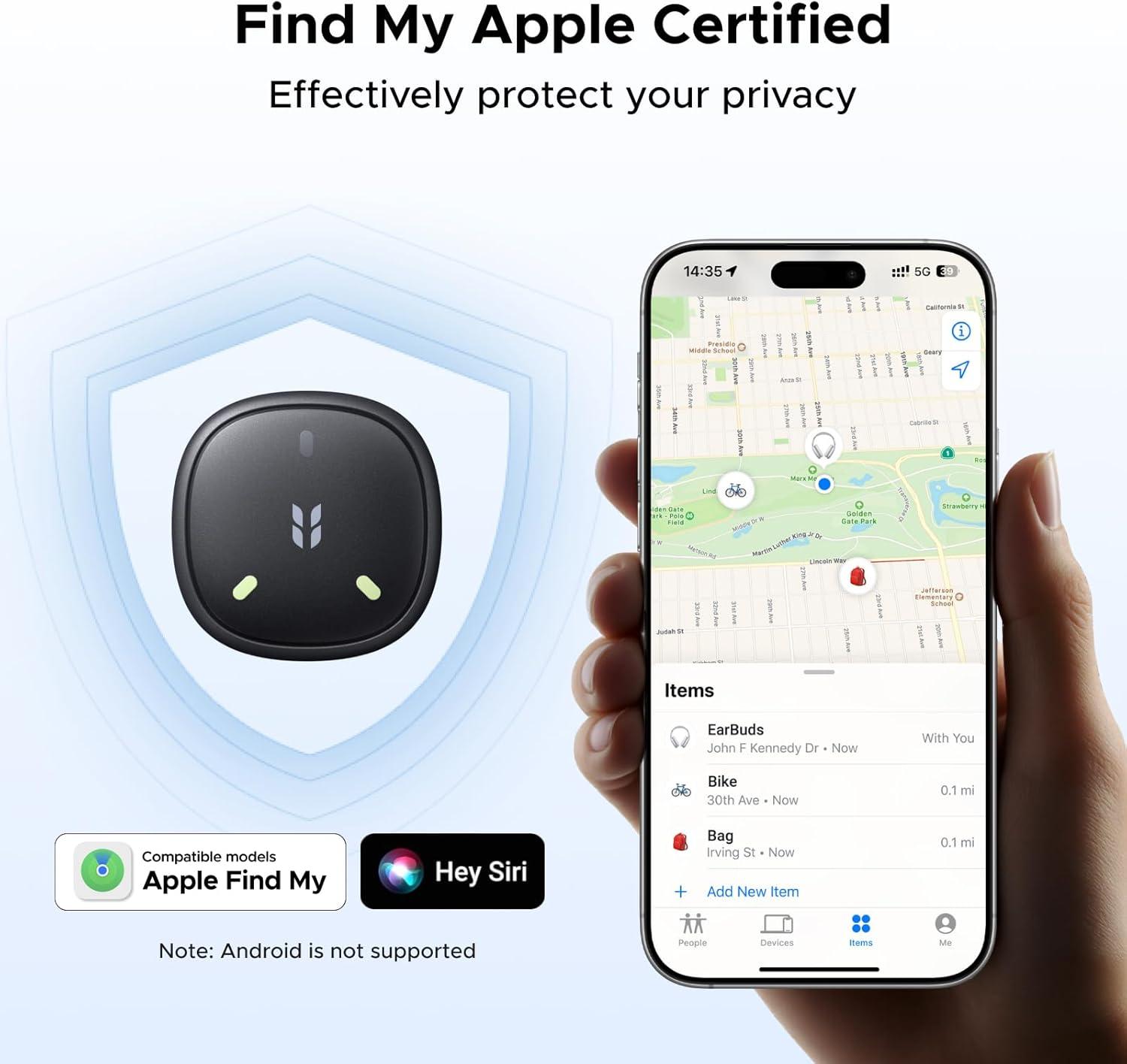 imageUGREEN FineTrack Mini2 Air Tracker Tags iOS Only 4 PackBluetooth Tracker Compatible with Apple Find My57 Year Battery Life Item Finder Smart Tag for KeysLuggage