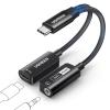 imageUGREEN USB C to 35mm Audio Adapter Headphone Jack DAC Mic HiFi Right Angle Dongle Bundle Magnetic USB C to 35mm Audio Adapter and PD 60W Charger 2 in 1