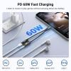 imageUGREEN USB C to 35mm Audio Adapter Headphone Jack DAC Mic HiFi Right Angle Dongle Bundle Magnetic USB C to 35mm Audio Adapter and PD 60W Charger 2 in 1