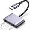 imageUGREEN USB C to 35mm Audio Adapter Type C Aux Headphone Jack DAC Stereo Mic HiFi Right Angle Dongle Bundle with USB C to 35mm Audio Adapter 3 in 1 Charger and Headphone Splitter