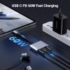 imageUGREEN USB C to 35mm Audio Adapter Type C Aux Headphone Jack DAC Stereo Mic HiFi Right Angle Dongle Bundle with USB C to 35mm Audio Adapter 3 in 1 Charger and Headphone Splitter