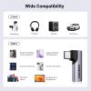 imageUGREEN USB Type C to Headphone Adapter Right Angle USB C to 35mm Audio Adapter Bundle with 35mm Audio Cable Braided 4Pole