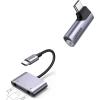 imageUGREEN USB C to 35mm Audio Adapter Type C Aux Headphone Jack DAC Stereo Mic HiFi Right Angle Dongle Bundle with USB C to 35mm Audio Adapter 3 in 1 Charger and Headphone Splitter