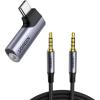 imageUGREEN USB Type C to Headphone Adapter Right Angle USB C to 35mm Audio Adapter Bundle with 35mm Audio Cable Braided 4Pole