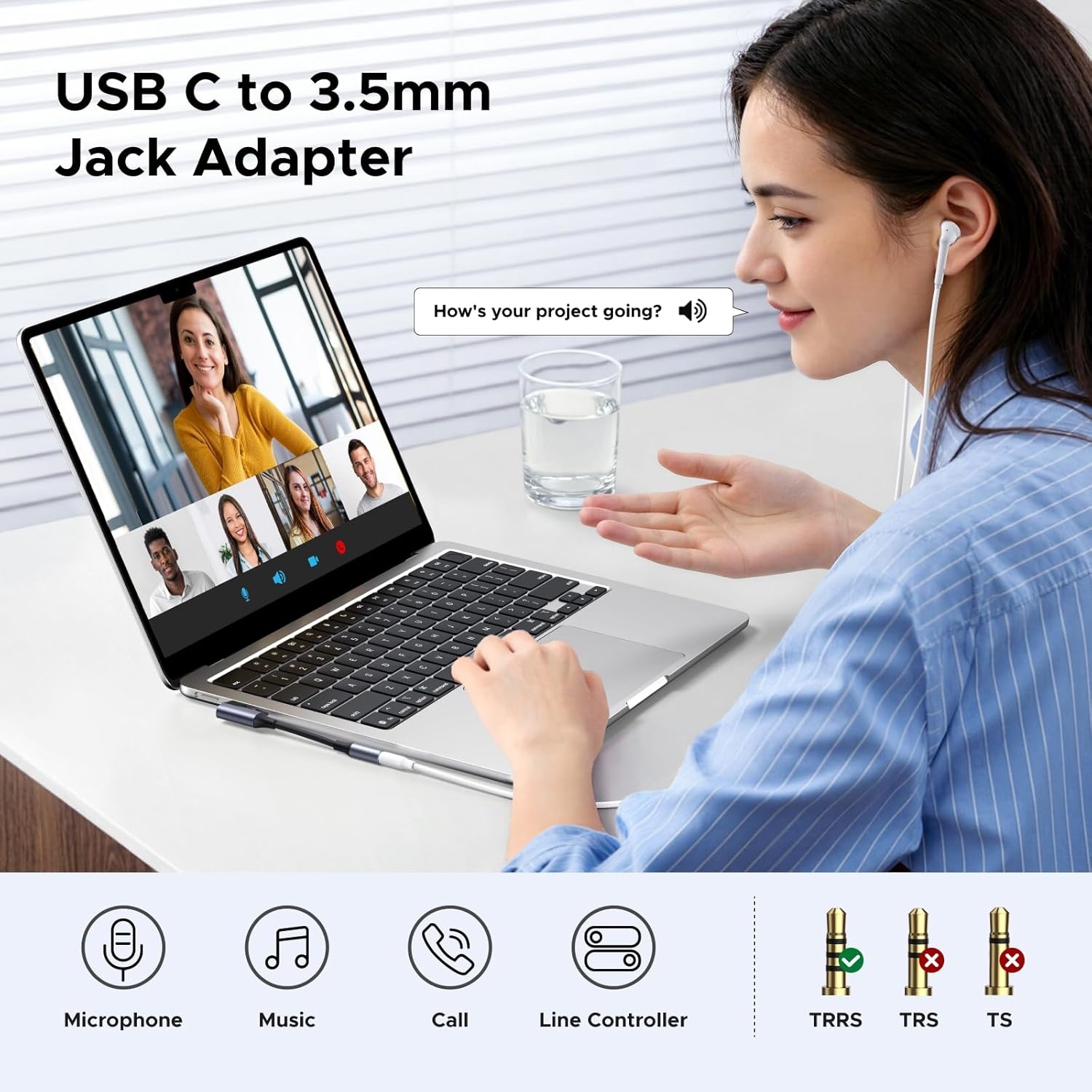 image:imageUGREEN USB C to 35mm Audio Adapter Type C to Aux Headphone Jack Dongle 24bit96kHz HiFi DAC Cable Right Angle Cord Compatible with iPhone 17 16 Pro Max16 Plus iPad Galaxy S25 S26 Ultra Pixel 10