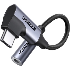image:imageUGREEN USB C to 35mm Audio Adapter Type C to Aux Headphone Jack Dongle 24bit96kHz HiFi DAC Cable Right Angle Cord Compatible with iPhone 17 16 Pro Max16 Plus iPad Galaxy S25 S26 Ultra Pixel 10