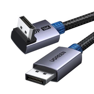 image:imageUGREEN 16K60Hz 66FT 80Gbps Right Angle DisplayPort Cable DP 21 Cord 8K240Hz 4K240Hz High Speed Braid with 3D HDR HDCP23 DSC12a FreeSync GSync Compatible with PC Graphics RTX 5090 4090 HDTV66FT