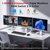image:imageUGREEN 8K60Hz HDMI Displayport KVM Switch 3 Monitors 2 Computers Aluminum 4K240Hz with 4 USB 30 Ports for 2 Computers Share Triple Monitors with 4 DP2 HDMI2 USB CablesPower AdapterController