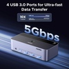 image:imageUGREEN 8K60Hz HDMI Displayport KVM Switch 3 Monitors 2 Computers Aluminum 4K240Hz with 4 USB 30 Ports for 2 Computers Share Triple Monitors with 4 DP2 HDMI2 USB CablesPower AdapterController