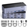 image:imageUGREEN 8K60Hz HDMI Displayport KVM Switch 3 Monitors 2 Computers Aluminum 4K240Hz with 4 USB 30 Ports for 2 Computers Share Triple Monitors with 4 DP2 HDMI2 USB CablesPower AdapterController