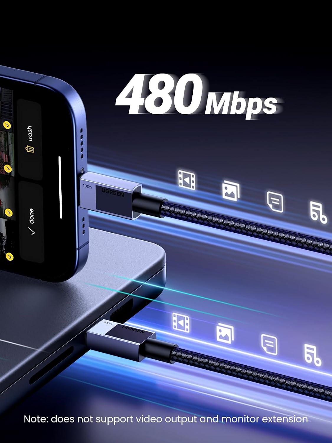 image:imageUGREEN 65W USB C Charger Bundle with 33ft USB C Cable 100W USB C to USB C Cable Fast Charging Type C Cord USB C Charger Cable Compatible with iPhone 1515 Pro15 Pro Max