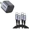 image:imageUGREEN 30W Charger Bundle with 100W 2Pack USB C to USB C Cable for iPhone 1515 Plus15 Pro15 ProMax MacBook iPad Dell XPS Samsung Galaxy S24S23