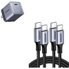 image:imageUGREEN 45W GaN Charger Block 45W USB C Fast Charger with Foldable Plug Plus 2Pack 100W USB C to USB C Braided Cable 33FT Compact Charging Bundle for iPhone 1716 MacBook Air Galaxy S26S25 i