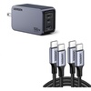 image:imageUGREEN Nexode Pro 100W USBC Charger Bundle with 2Pack USBC Cable for iPad Pro iPhone 15 Pro14 Galaxy S23Note20