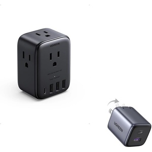 image:imageTravel Charger  Power Strip Set 35W GaN USBCUSBA Fast Wall Charger and 8in1 Power Strip with 4 AC Outlets amp 4 USB Ports USBC 20W Compact Charging Bundle for Home Office amp Travel