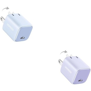 image:imageUGREEN 30W USBC Charger Bundle Light Blue  Purple Fast Charger Combo Compatible with iPhone 16151413 Galaxy S25S24 iPad MacBook Air Pixel