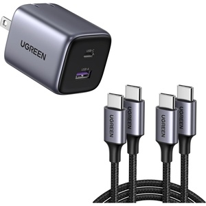 image:imageUGREEN 35W USB C Charger Bundle with USB C to USB C Cable 33FT 60W 2Pack USB C Cable Nylon Braided Type C Cord for iPhone 15 Galaxy S24S23S22 Pixel 87 MacBook AirPro Dell XPS iPad Pro