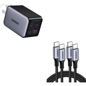 image:imageUGREEN 65W 4Port GaN USB C Wall Charger Bundle with 100W 33ft 2Pack USB C Cable Compatible with iPhone 1717 Pro17 Pro Max MacBook ProAir Galaxy S25S24 iPad ProAir Pixel 10