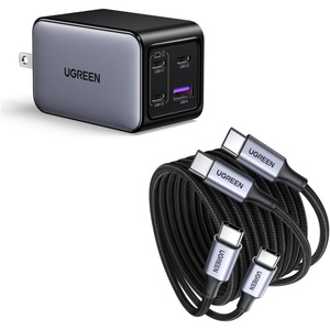 image:imageUGREEN 65W 4Port GaN USB C Wall Charger Bundle with 100W 66ft 2Pack USB C Cable Compatible with iPhone 1717 Pro17 Pro Max MacBook ProAir Galaxy S25S24 iPad ProAir Pixel 10