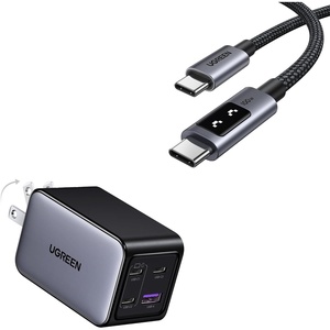 image:imageUGREEN Nexode 65W GaN Wall Charger Bundle with Uno 33FT 100W USB C to USB C Cable for iPhone 1717 Air17 Pro17 Pro Max16 MacBook ProAir iPad ProAir Galaxy S25 Ultra