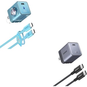 image:imageUGREEN Nexode Air 65W GaN USBC Charger Bundle Foldable Mini Fast Charger with Cable Grey amp Honkai Star Rail Edition Cyan for MacBook Air iPhone 1716 Galaxy S26S25 iPad