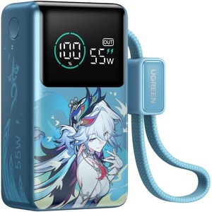 image:imageUGREEN Nexode Pro Power Bank 10000mAh 45W Compact Portable Charger Builtin USBC Cable PD Super Fast Charging Battery Pack with Digital Display for iPhone 1716 Pro Max AirGalaxy S26 Ultra GreyCyan