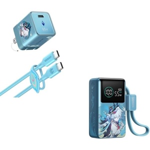 image:imageUGREEN x Honkai Star Rail Charging Bundle 65W Nexode Air GaN USBC Charger amp 10000mAh 55W Power Bank with Builtin USBC Cable Fast Charging for MacBook Air iPhone 1716 Steam Deck