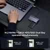 image:imageUGREEN 2 in 1 M2 NVMe SSD Enclosure and SATA Hard Drive Adater 10Gbps External Hard Drive Reader Compatible with for 2230224222602280 M KeyampMB Key and 2535 SATA with 12V2A Adapter