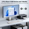 image:imageUGREEN KVM Switch 1 Monitor 2 Computers Share 4 USB Ports HDMI KVM Switch for Keyboard Mouse Printer to One Monitor Bundle with 8K HDMI 21 Cable Certified 66FT Ultra High Speed Cord