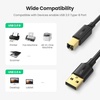 image:imageUGREEN USB Printer Cable 15FT Bundle with 66FT USB AMale to BMale Cord Scanner Cord Nylon Braided Compatible with HP Epson Canon Dell Brother Lexmark Xerox Samsung Piano DAC and More