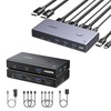 image:imageUGREEN 8K Displayport KVM Switch DP 14 with 4 USB 30 Ports Bundle with HDMI KVM Switch 1 Monitor 2 Computers 4 USB 30 Ports 4K60H