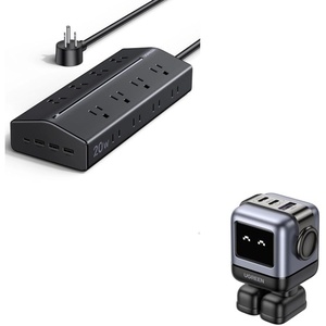 image:imageUGREEN 65W GaN USBC Charger  20in1 Power Strip Bundle 3Port Wall Charger amp 16 ACOutlet DesktopTravel Power Hub with USBC 20W Compact Home amp Office MultiDevice Charging Kit