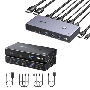 image:imageUGREEN 8K Displayport KVM Switch DP 14 with 4 USB 30 Ports Bundle with HDMI KVM Switch 1 Monitor 2 Computers 4 USB 30 Ports 4K60H