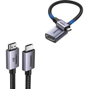 image:imageUGREEN 8K HDMI 21 Cable 48Gbps 10FT Bundle with Micro HDMI Adapter
