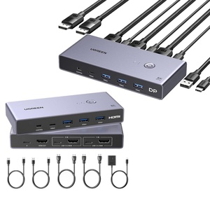 image:imageUGREEN 8K60Hz HDMI KVM Switch with 4 USB 30 Ports Bundle with 8K Displayport KVM Switch DP 14