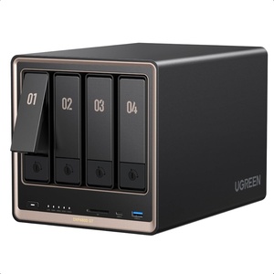 image:imageUGREEN NAS DXP4800 GT 4Bay Desktop Network Attached Storage AMD R2514 CPU 8GB DDR4 RAM 2X 10GbE 2X M2 NVMe Slots 4K HDMI Ideal for Smart Home Enthusiasts Creators Office Teams DisklessDXP4800 GT 4Bay Diskless