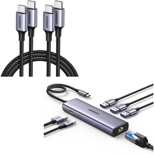 image:imageUGREEN Revodok 6in1 USB C Hub Bundle with 60W USB C Cable 2Pack 33FT