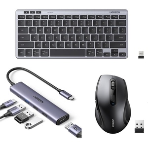 image:imageUGREEN USB C Hub Bundle with Wireless Mouse and 78 Keys Keyboard