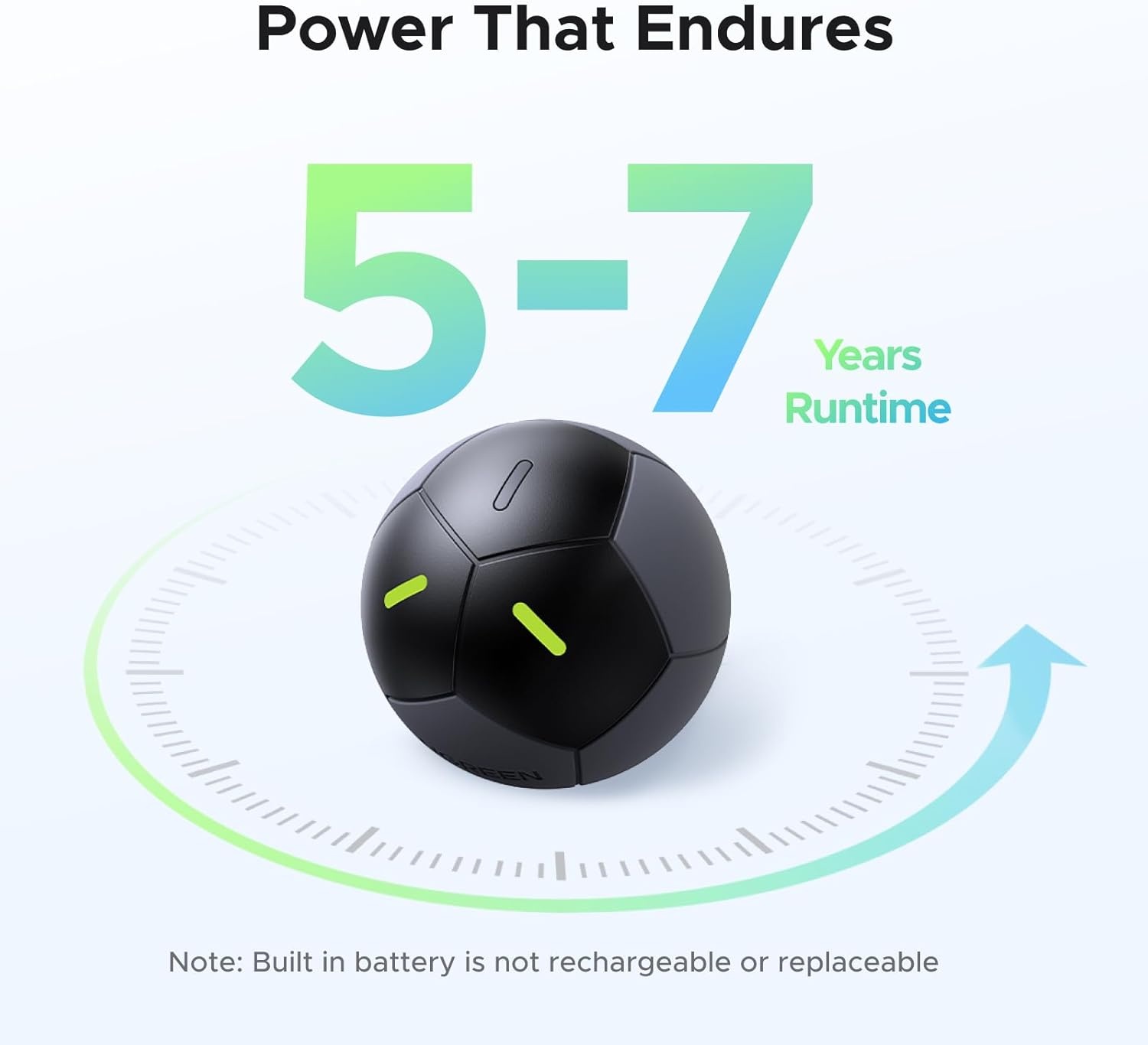 image:imageUGREEN FineTrack2 Air Tracker Tags iOS OnlySoccerShaped Key Finder Compatible with Apple Find My7Year Battery Life Bluetooth Tracker for Bags and MoreBlackBlack